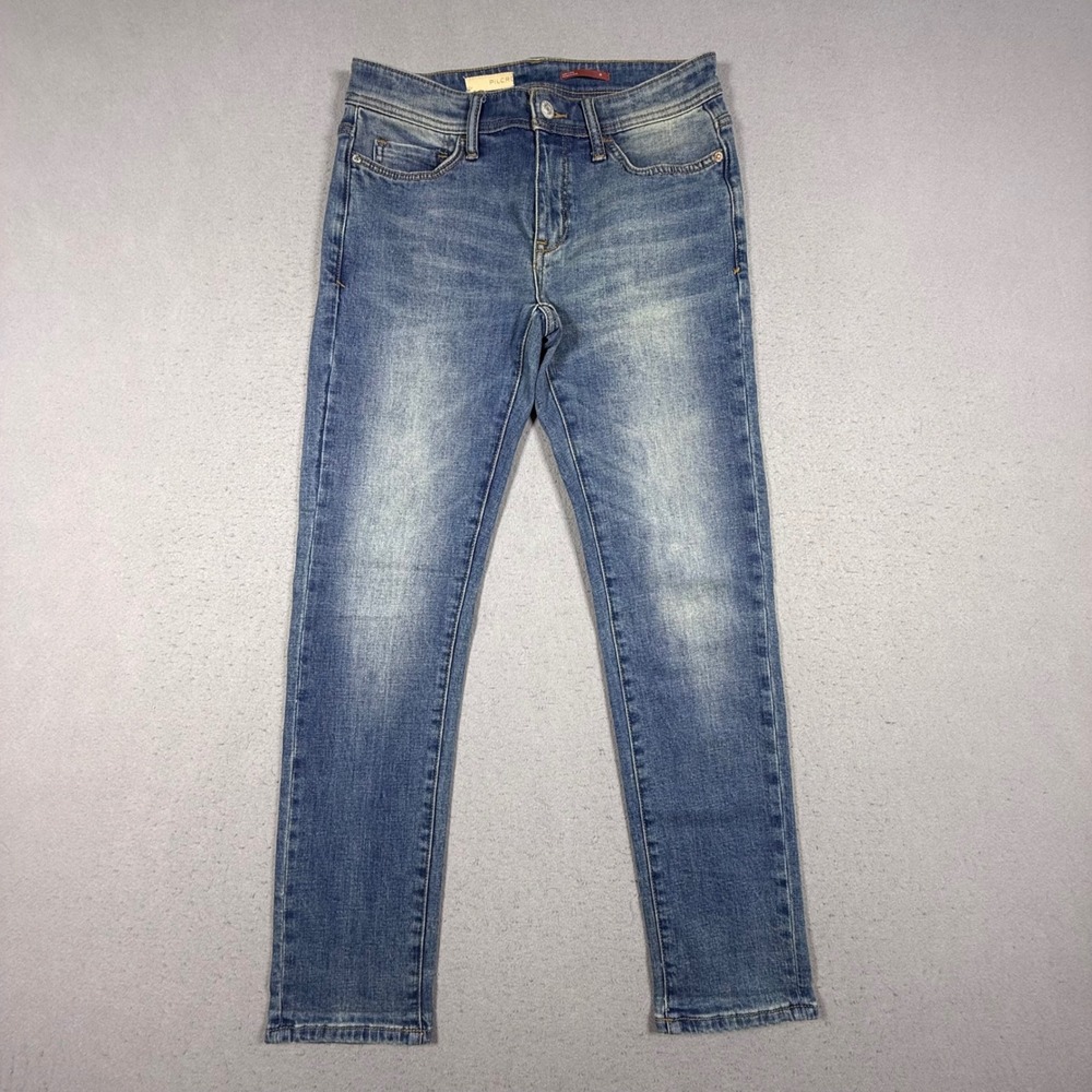 Pilcro and the Letterpress Skinny Jeans Blue Medium Wash Stretch Denim Womens 26